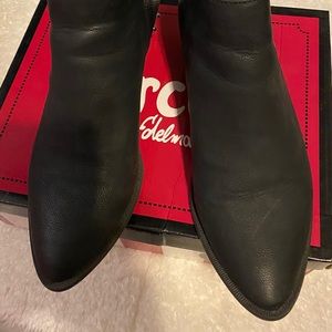 Ankle booties with studded heel